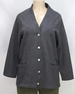 Vintage National Women's Cardigan Sweater Long Sleeve Gray Size S - Picture 1 of 6