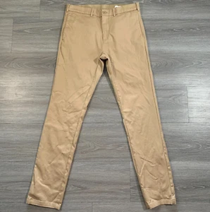 Hill City Pants Mens 32x32 Everyday Tan Khaki Chino Stretch Cotton Slim Straight - Picture 1 of 14