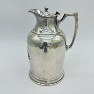 Brocca brocca brocca latte/acqua placcata argento vintage con coperchio - Foto 1 di 7