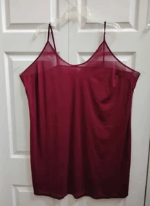 Women's Plus Size 5X Burgundy Slip Dress Lining Knee Length Spaghetti Straps New - Picture 1 of 9