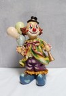 Clown tirelire vintage en céramique colorée des années 70, ancienne tirelire 