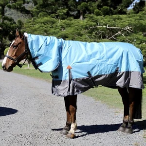 Capriole Aqua/Grey 1200D Winter Waterproof Turnout Combo Horse Rug - 250g Fill. - Picture 1 of 7