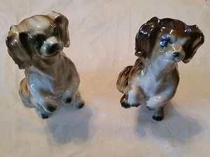 Two Dog Figures Statue Ceramic Spaniel - Cluj Romania - Rare - Picture 1 of 6
