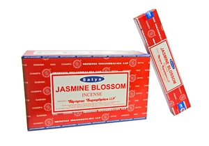 Jasmine Blossom Incense Sticks Satya Floral Fragrance Room Aroma Hand Rolled - Picture 1 of 5