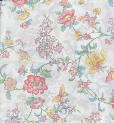 Sábana plana completa SPRINGS 1980 y 1 funda de almohada mariposa floral mezcla de algodón EE. UU. Foto 1 de 4