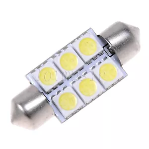 Dome Festoon Pure White CANBUS Car 6 LED Light Bulb 10pcs 36mm 6 SMD 5050 - Picture 1 of 4