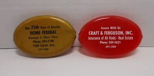 Vintage QUIKOIN Squeeze Coin Purse Lot Of 2 Advertising Red Gold Collectible - Picture 1 of 6