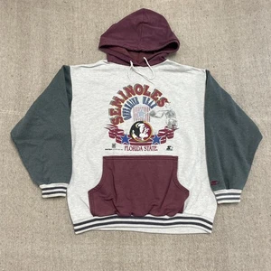 vintage Florida Seminoles hoodie mens large gray 1990s NCAA Starter - Picture 1 of 13