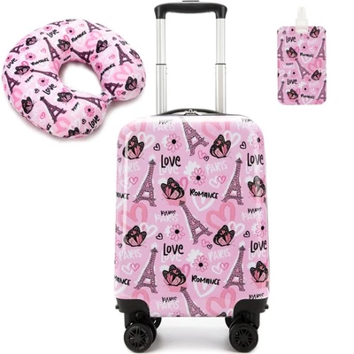 Girls' 2-Pc Carry-On Luggage Set, Kids 16" Hardside Spinner w/ Neck Pillow - Image 1 of 4