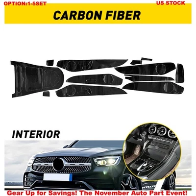 Calcomanía de cubierta interior de auto de fibra de carbono para Mercedes Benz Clase C GLC 2015-18 Foto 1 de 4