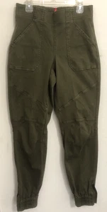 Spanx Stretch Twill Zip Jogger Pants Olive Green Pull On Size Small NWOT - Picture 1 of 12
