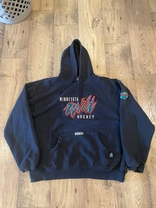 Vintage CCM NHL Minnesota Wild Hockey Black Hoodie Size Men’s XL - Picture 1 of 8