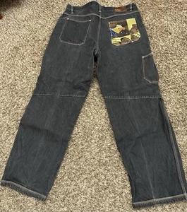Platinum Fubu Jeans Fat Albert Streetwear Baggy Y2K HipHop Urban Größe 40x34 - Bild 1 von 9