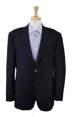 Marks & Spencer мужской темно-синий металлический кнопки нашивка карман шерсти блейзер куртка 42L - Изображение 1 из 4