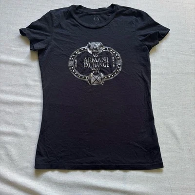 Armani Exchange Women’s Black Logo Tee Shirt Size S - Image 1 of 4