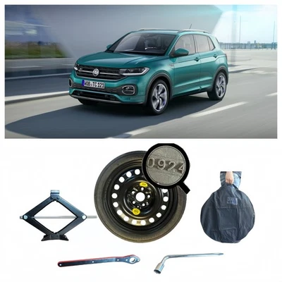 NETVANS Roue de secours (galette) 16" pour VW T-CROSS avec Cric Clef et sac