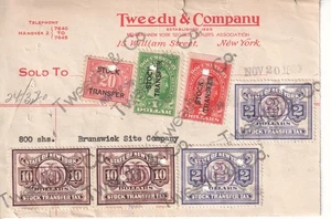 US  stock transfertax revenue Tweedy & Company New York (little tear at top) - Picture 1 of 1