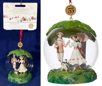MARY POPPINS Glass Globe JOLLY HOLIDAY Legacy DISNEY SKETCHBOOK ORNAMENT 55 Yrs - Image 1 of 4