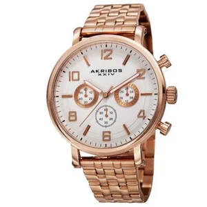 Akribos XXIV AK800RG Quartz Chronograph Stainless Steel Bracelet Mens Watch - Picture 1 of 5
