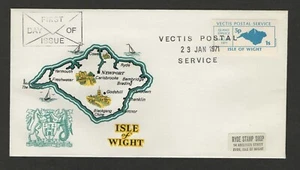 ISLE OF WIGHT FIRST DAY OF ISSUE -VECTIS POSTAL SERVICE - 1971 - Picture 1 of 2