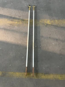 Antique Masonic Ceremonial Deacon Rods Spear Staff Moon Rising Sun Setting Mason - Picture 1 of 9