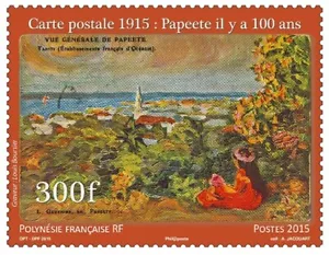 polynesia 2015 polynesie Postcard 1915 Papeete 100 years ago girl culture art 1v - Picture 1 of 1