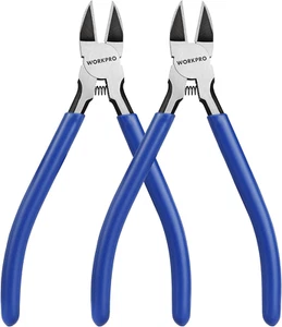 2 Pack Wire Cutters, 6 Inch Precision Flush Cutters, Spring Loaded Side Cutting - Picture 1 of 12