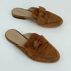 Mocasines clásicos boho Ann Taylor de gamuza marrón sin cordones con lazo plano talla 8,5 M - Imagen 1 de 8