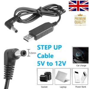 Cable de fuente de alimentación intensificado USB A 5,5 mmx2,1 mm cargador convertidor de CC de 5 V a 12 V 2 piezas - Imagen 1 de 7
