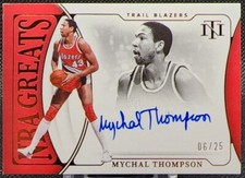 MYCHAL THOMPSON 2021-22 PANINI NATIONAL TREASURES NBA GREATS AUTO /25 Klay's Dad