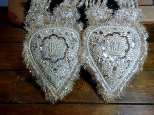 Garlands Christmas Decorations 2 Amazing Handmade Indian Zardosi Embroidery Vtg - Picture 1 of 11
