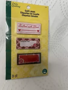 Dritz Embroidered Labels "Quilted with Love" Quilting Sew in (9 Pack) - Picture 1 of 2