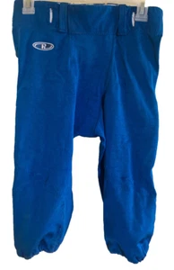 MEN'S FOOTBALL PANTS, ADULT M BLUE WITH WHITE STRIPE Medium Jock Worn! - Picture 1 of 4