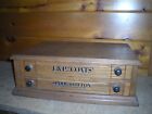 Antique 2 Drawer J. & P. Coats Spool Cabinet / Solid Chestnut Wood / Very Nice