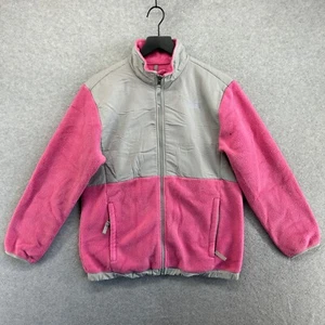 The North Face Denali Jacket Girls Size XL Pink Gray Full Zip Fleece Windbreaker - Picture 1 of 11