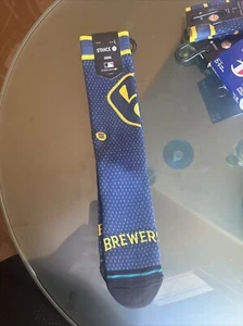 Stance x MLB Milwaukee Brewers BP Jersey MIL Casual Poly Blend Crew Uomo GRANDE - Foto 1 di 5