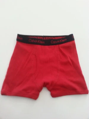 CALVIN KLEIN Boys COTTON Boxer Briefs Underwear NWOTRED XS 4/5 FLY OPENING:) - Image 1 of 4