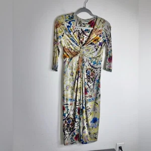 Etro Milano Multicolor Floral Paisley Jersey Dress Long Sleeve - Picture 1 of 6