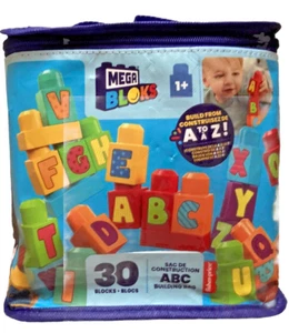 Mega Bloks ABC Building Bag 30 Blocs NEW 1+ - Picture 1 of 3