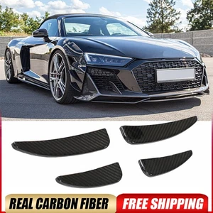 For Audi R8 V10 2022-23 DTY CARBON FIBER Front Bumper Splitters Vent Canard Fins - Picture 1 of 15