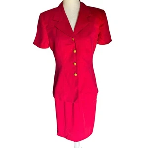 Saville Anzug 6P Hot Pink Rock Set 90er Seidenmischung Blazer Goldknöpfe Retro Vintage - Bild 1 von 10