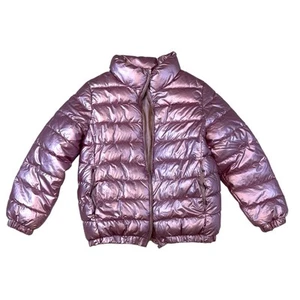 Zara Girls Purple Shiny Puffer Coat Girl Jacket Size 6 - Picture 1 of 4
