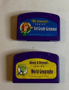 Leap Frog Quantum Pad Cartridge Game - World Geography & 3rd Grade Grammar - Picture 1 of 2