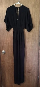 NWT Lovestitch Black Dolman Sleeve V-Neck Dress Size S/M - Picture 1 of 8