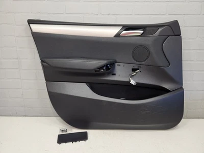 2011-2014 BMW X3 Front Driver Left Interior Door Panel Black w/ Silver Trim OEM - Изображение 1 из 4