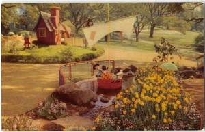 RUB-A-DUB-DUB Kinder Fairyland Oakland Lakeside Park 1950er Vintage Postkarte - Bild 1 von 2