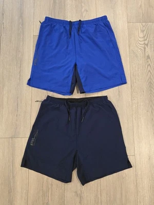 Lote 2 Pantalones Cortos Deportivos Ralph Lauren RLX Forrados 7" Hombres Talla Pequeña Foto 1 de 4