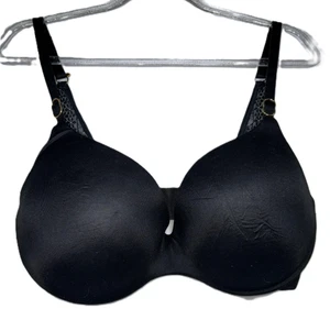 Victoria's Secret Incredible Push Up Bra Women 32DD Black Opaque Wireless Padded - Picture 1 of 4