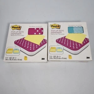 Dispensadores de notas emergentes Post-it rosa lunares verde azulado Chevron base de succión 3" x 3" - Imagen 1 de 6