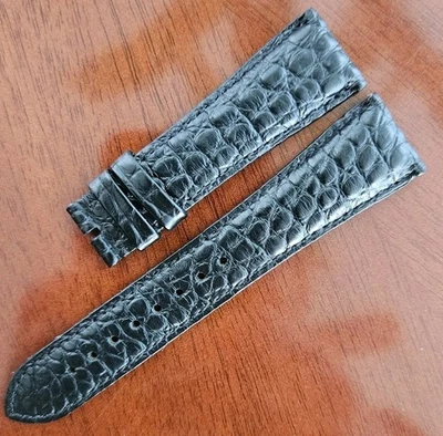 Correa de reloj HIRSCH Regent 20 mm negra con flanco de cocodrilo genuina Foto 1 de 2